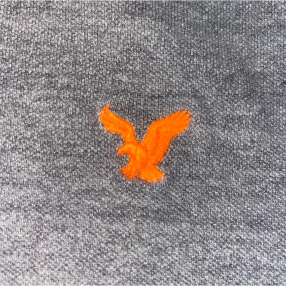 American Eagle Outfitters Athletic Fit Polo Shirt Gray Orange Trim XLT Cotton - Picture 4 of 13